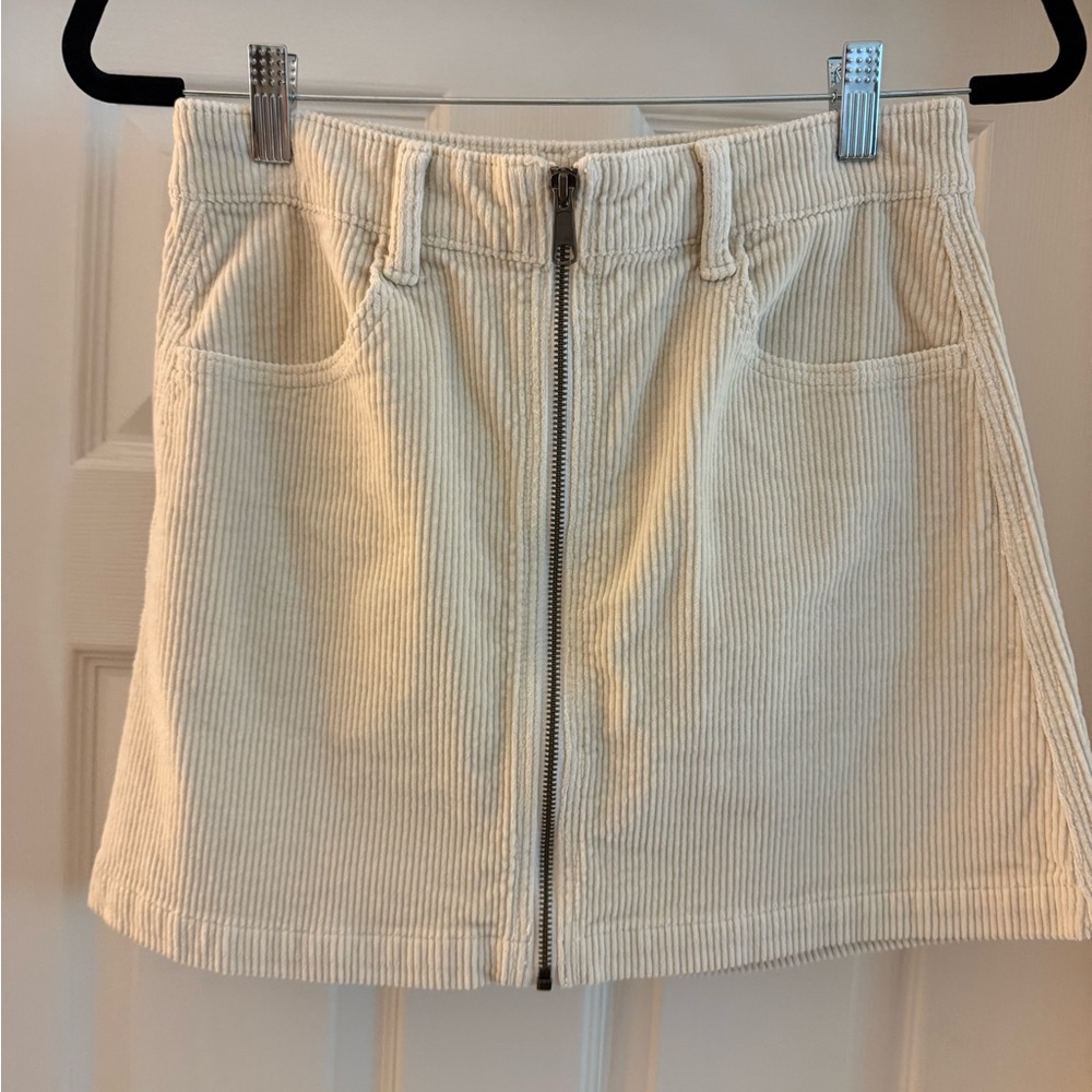 American Eagle Cream Corduroy Skirt